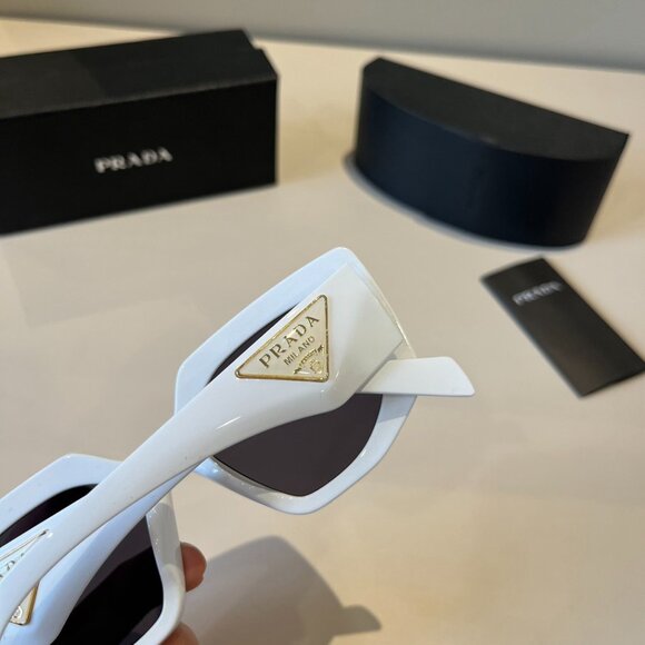 Prada white irregular frame sunglasses - Picture 10 of 11